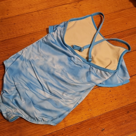 Blue Ruffled One-Piece Swimsuit - Picture 3 of 3